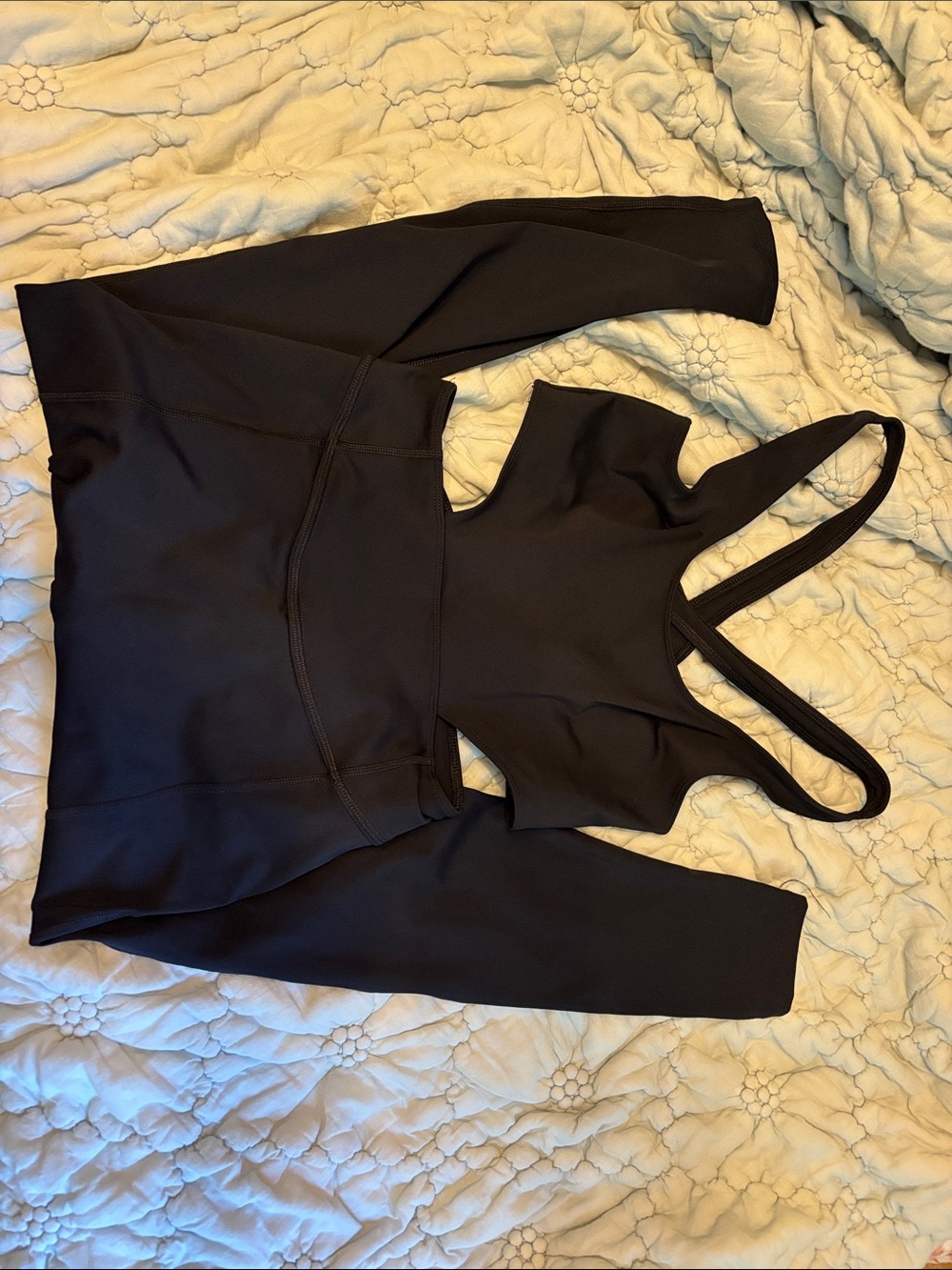 Free People FP Movement Back It Up Cutout Onsie Black S Small - Picture 3 of 5